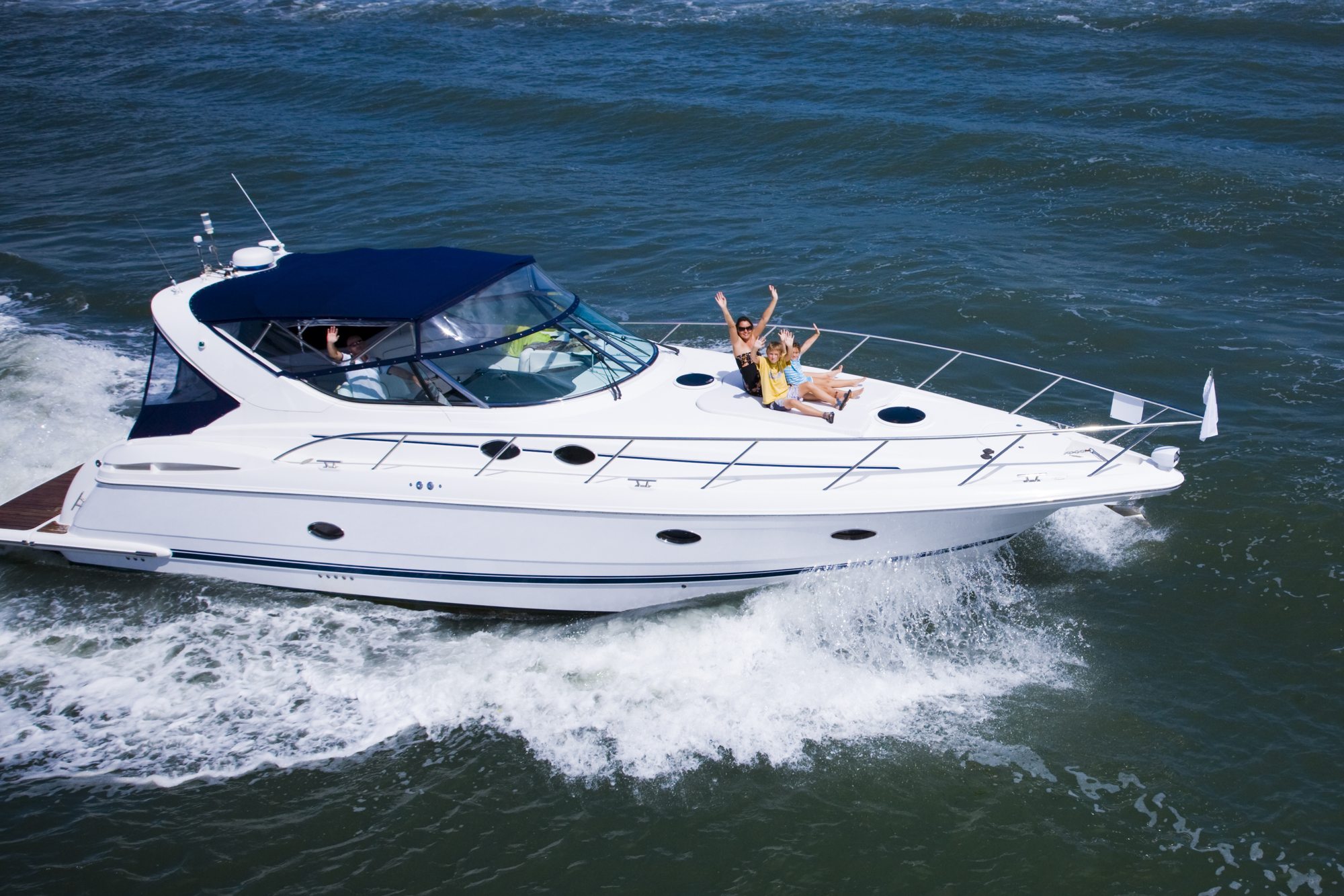 Family Enjoying their private boat ride